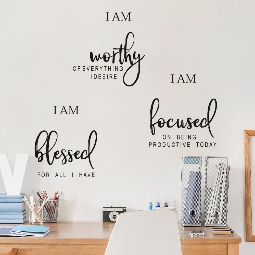 Inspirational Wall Decals- Motivational Wall Stickers - Office & Bedroom Wall Art Decor - Positive Quotes & Sayings - Daily Affirmations for Men, Women & Kids