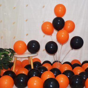 200 pcs black orange balloons 5 inch orange and black latex small balloon garland arch kit for baby shower birthday bridal shower wedding anniversary halloween party decorations