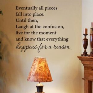 Eventually All Pieces Fall into Place Inspirational Quotes Wall Decals Saying Vinyl Wall Art Sticker Home Decor 22×19In