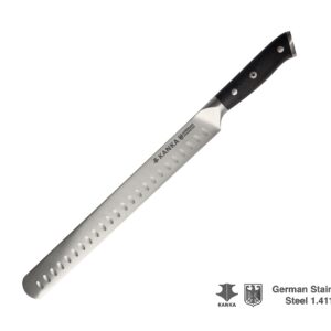 KANKA 12 inch Slicing Carving Knife - Ultra Sharp 1.4116 German Stainless Steel. Premium G10 Hamdle. Gift Box Included