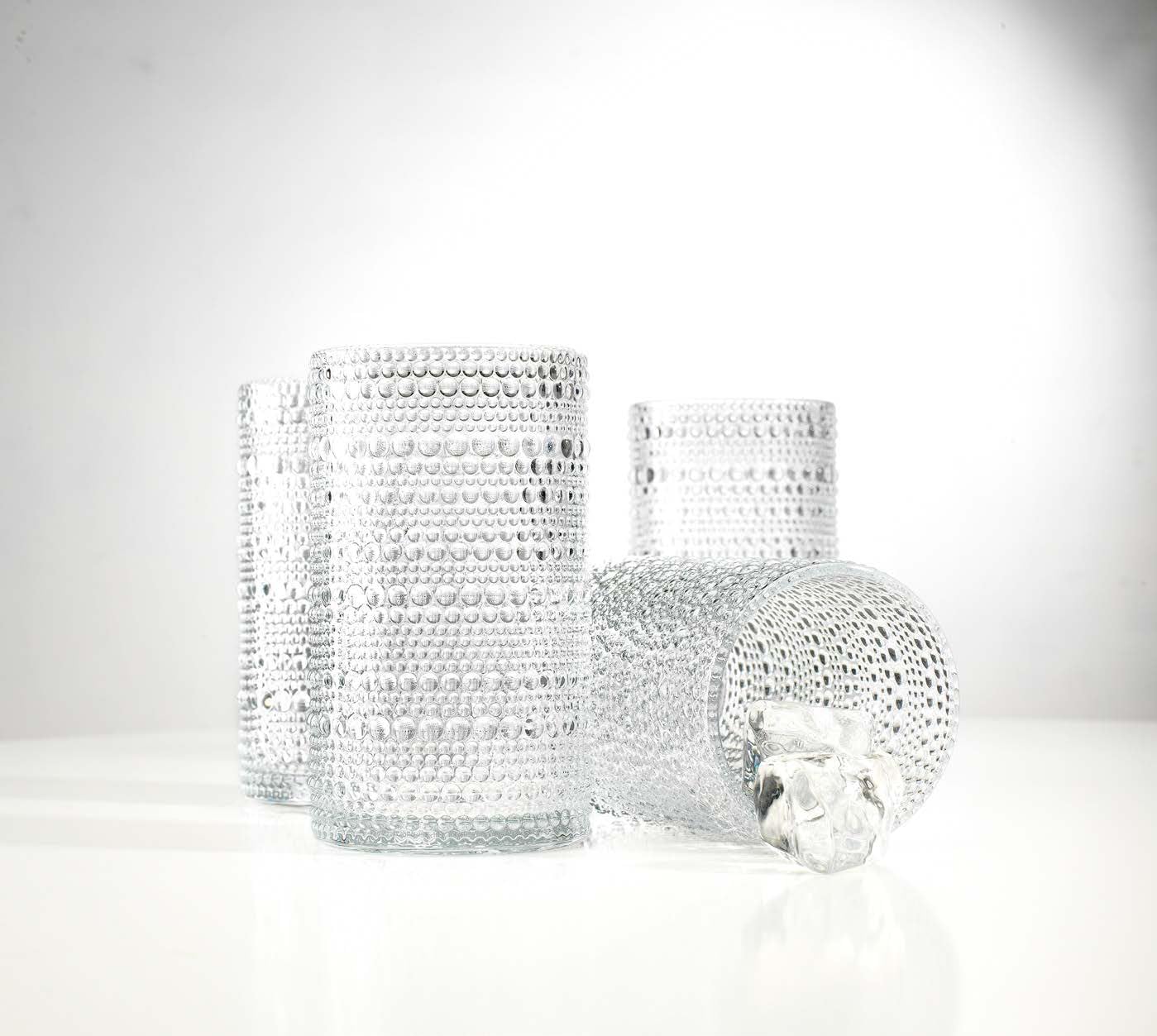 Glaver's Hobnail Drinking Glasses, Set of 4 Clear Vintage Beaded Glass Cups, 15 Oz. Cocktail Drinking Glassware Set, For Water Juice, Smoothies. Home, Dinner, Bar uses.