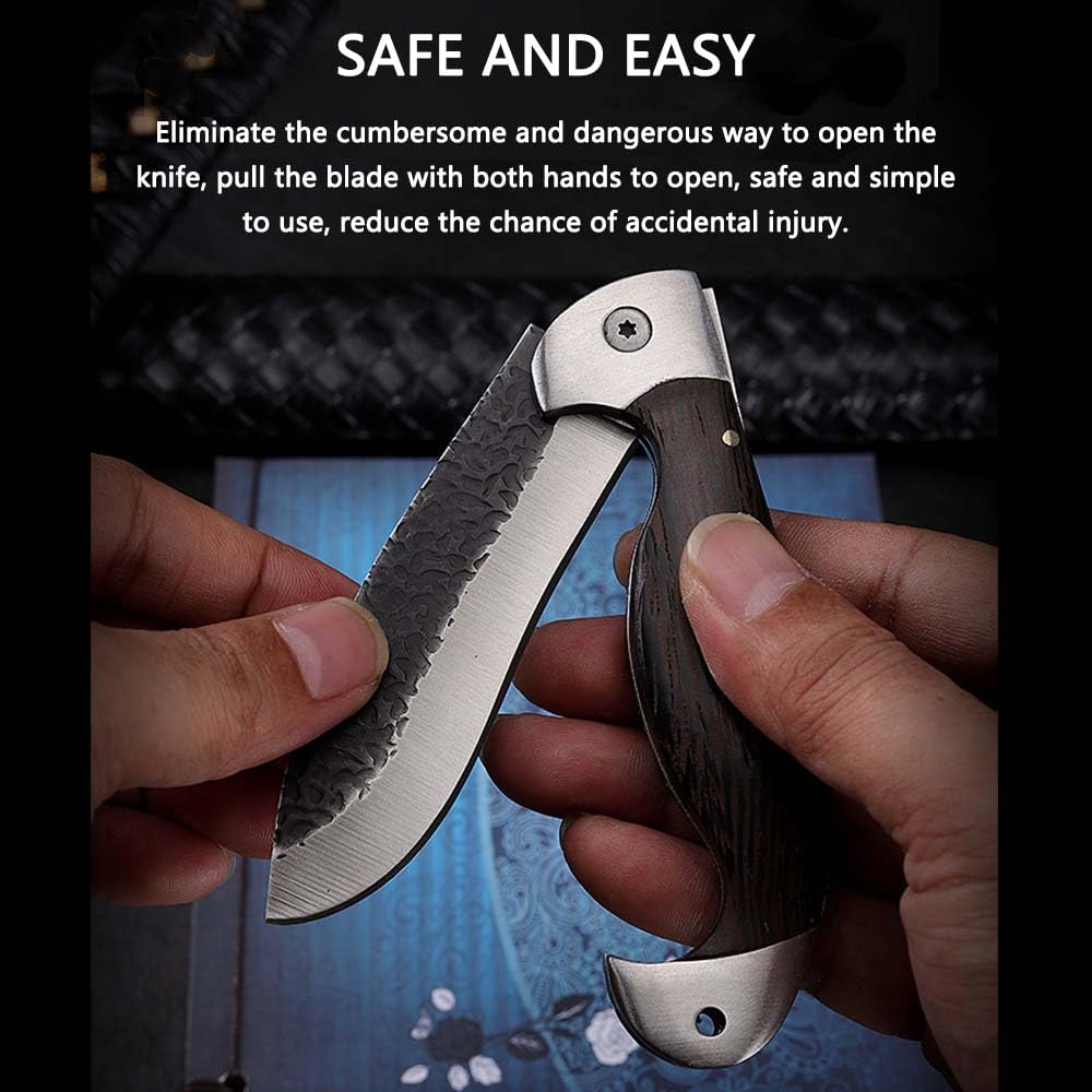 Wilderness survival self-defense folding Knives, Flipper Pocket Knives for Camping Hunting Survival Indoor and Outdoor Activities Mens Gift - Ideal for Hiking, Fishing, Emergency, EDC Tactical Tool Knife