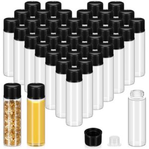 lallisa 80 pcs clear glass vial glass sample vial clear bottles with screw caps and plastic stopper leakproof for oil sample aromatherapy fragrance vials lightweight perfume travel (7 ml)