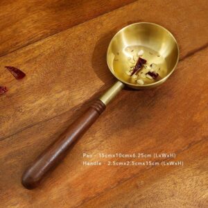 The Ultimate Arra Brass Tadka Pan with Wooden Handle