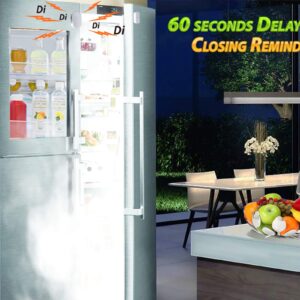 FRIDGGI - Freezer Door Alarm with Delay When Left Open, 60sec, 120sec, 180sec Reminders, Fridge Door Alarm or Chime (Pack 2)