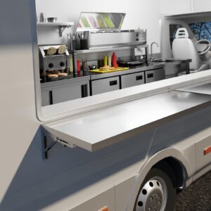 AmGood 18" x 48" Stainless Steel Folding Wall Shelf | NSF Certified | Food Truck | Kitchen, Restaurant, Garage, Laundry, Utility Room