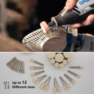 110PCS Wool Buffing Polishing Wheel for Dremel Tool Kit, Jewelry Making Tools for Dremel Tool- 1/8 Inch Shank with Storage Case