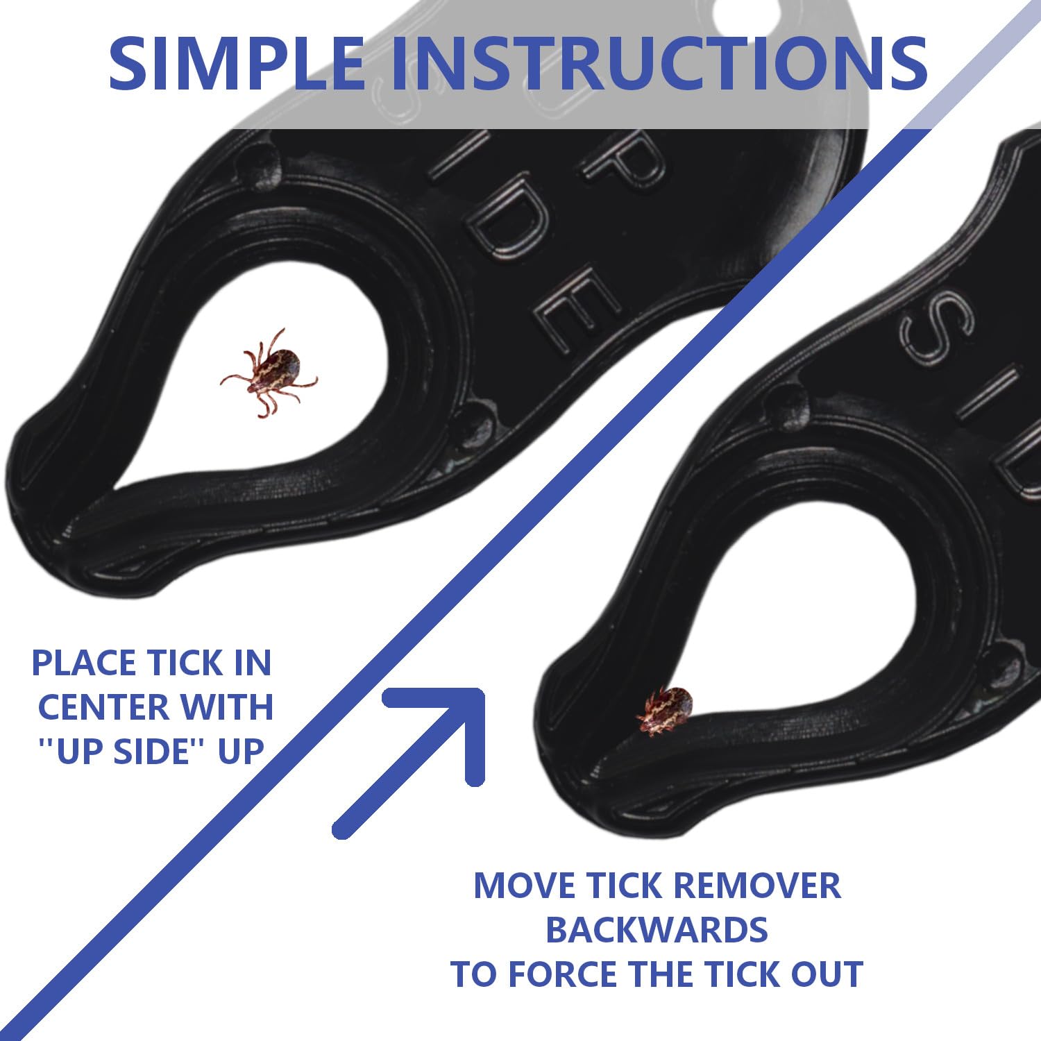 American Made - Tick Remover Tool for Pets and Humans, 4 Pack, Portable Tick Removal, Safe and Fast, Essential and Emergency Tool for Outdoor Activites, Effective and Painless… (Black)