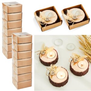 12 Pcs Wedding Favor Candle Holders Bridal Shower Favors Candles Rustic Wedding Favors Wedding Souvenirs for Guest Gifts Wedding Party Favors Wedding Decorations