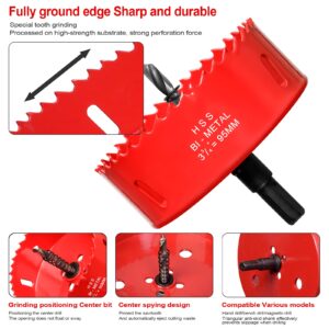 Hole Saw 3 3/4” (95mm) for Wood and Plastic, HSS Bi-Metal Hole Cutter Core Drill Bit for Drywall, PVC Boards, Fiberglass and Vent Pipes