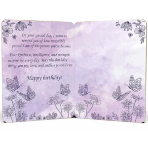 Daughter Birthday Card - | Made From Real Bamboo | 6" X 4.5" - 1 Pack (With Envelope) | Laser Cut, Butterfly Themed Birthday Card For Daughter or Step-Daughter | ( Birthday Card Daughter )