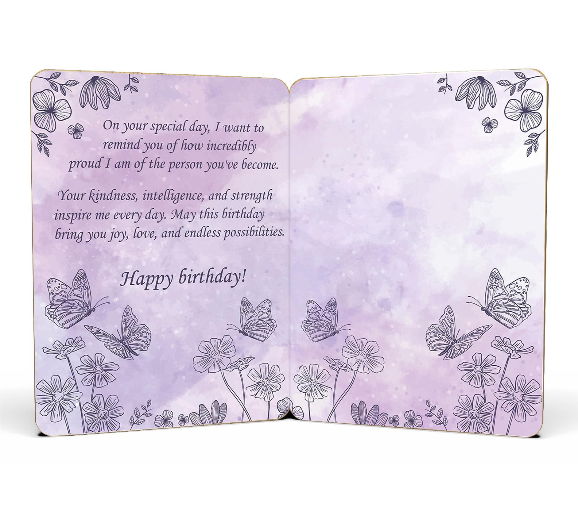 Daughter Birthday Card - | Made From Real Bamboo | 6" X 4.5" - 1 Pack (With Envelope) | Laser Cut, Butterfly Themed Birthday Card For Daughter or Step-Daughter | ( Birthday Card Daughter )