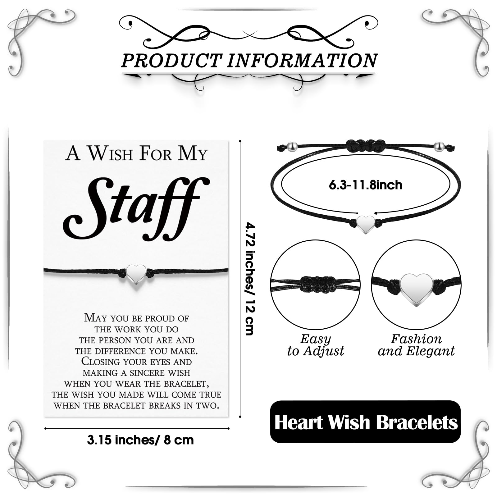 Colarr 25 Sets Staff Appreciation Gifts With Bracelets Heart Shaped Bracelet Wish Cards Thank You Postcards May You Be Proud of Inspirational Team Gifts Thank You Gift for Coworker Employee