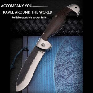 Wilderness survival self-defense folding Knives, Flipper Pocket Knives for Camping Hunting Survival Indoor and Outdoor Activities Mens Gift - Ideal for Hiking, Fishing, Emergency, EDC Tactical Tool Knife