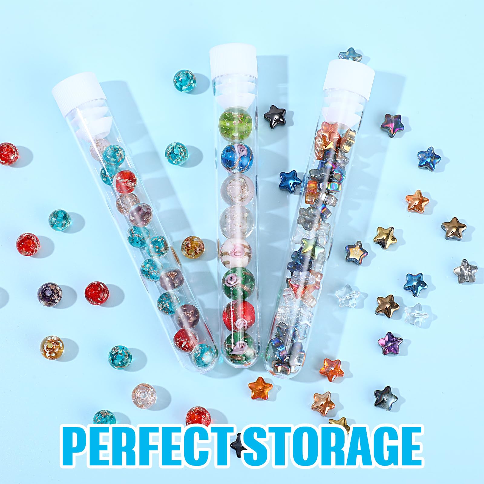 Xuhal 500 Pcs Test Tubes 10 ml Clear Plastic Test Tubes with Caps 16 x 100 mm Small Propagation Tubes for Scientific Experiments Plant Propagation Powder Spices Candy Storage