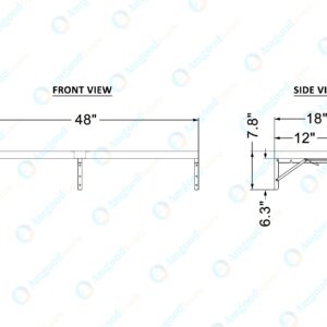 AmGood 18" x 48" Stainless Steel Folding Wall Shelf | NSF Certified | Food Truck | Kitchen, Restaurant, Garage, Laundry, Utility Room