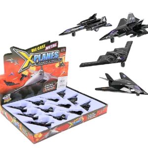 Zugar Land Die-Cast Pullback Stealth Bomber Models (4.25"-5.25") SR-71 Blackbird, F-22 Raptor, F-117 Nighthawk, B2 Bomber (SR-71 Blackbird)