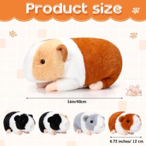 Jenaai 5 Pcs Christmas Plush Guinea Pig Stuffed Animals 16 Inch Mama Guinea Pig with 4 Cute Plushie Babies Soft Guinea Pig Plush Pillow Gift for Boys Girls Birthday Christmas