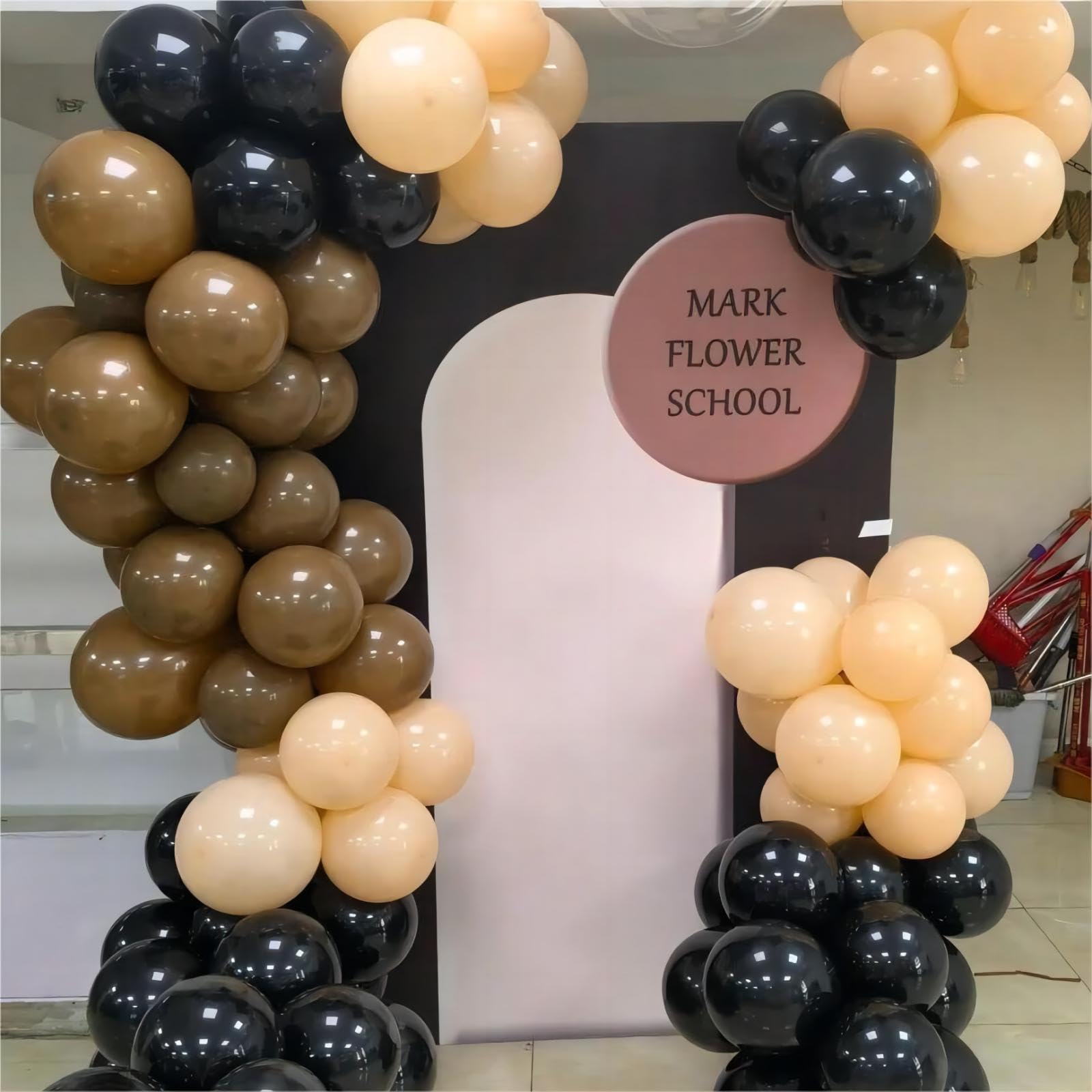 110pcs Dark Brown Balloons, 12inch Coffee Brown Latex Party Balloons, Helium Quality for Birthday Baby Shower Gender Reveal Graduation Party Decorations(With 2 Brown Balloons)