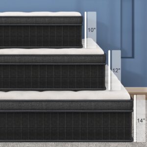 Ladinimo Queen Mattress, Hybrid Mattress with High Density Foam & Motion Isolation with Individually Wrapped Pocket Coils Medium Firm Mattresses,Queen Size Mattresses 80 * 60 * 12 inches