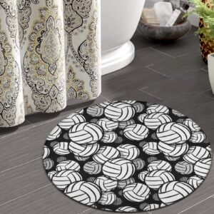 Modern Area Rugs for Home Bedroom Kitchen Living Room Decoration, Soft and Washable Non-Slip Flannel Carpet with Non Slip Backing Protection, Compatible with Black and White Volleyball Ball