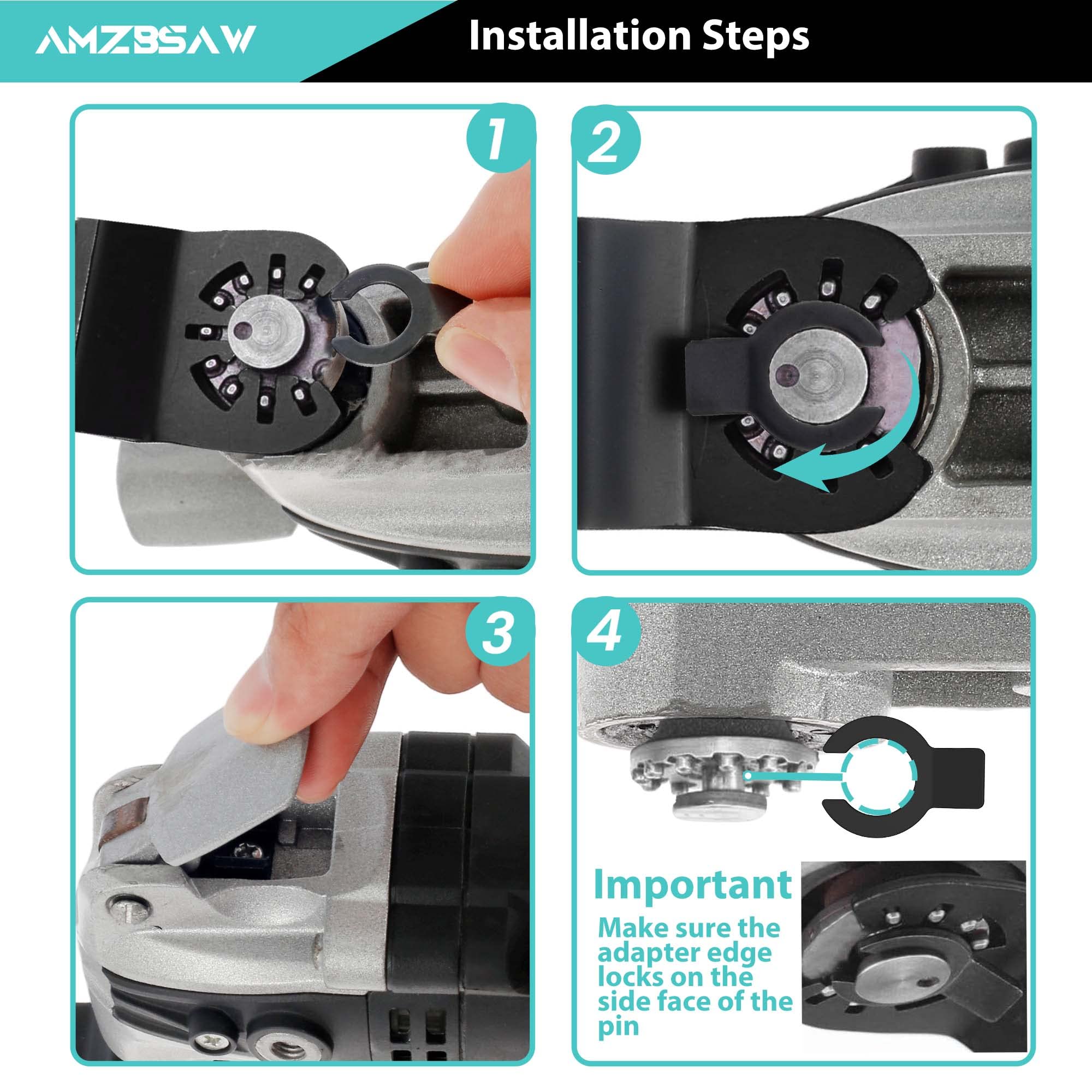 AMZBSAW 32PCS Titanium Oscillating Saw Blades Metal Cutting, Multi Tool Blades Kits for Metal Nails Hard Material and Wood Plastic, Oscillating Tool Blade Fit Dewalt Ryobi Bosch Milwaukee