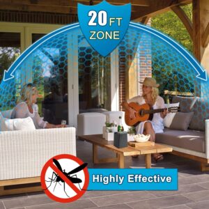 Ddrihlees Rechargeable Mosquito Repellent Outdoor with 20' Mosquito Protection Zone, Includes 108 Hr Mosquito Repellent Refill, No Candles or Flames, Bug Insect Repellent for Outdoor Indoor Patio