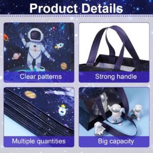 Windyun 48 Pcs Space Gift Bags Bulk Large Outer Space Party Favors Bags Non Woven Goodie Candy Treat Bag with Handles Planet Galaxy Tote Bags for Space Theme Birthday Baby Shower Party Supplies