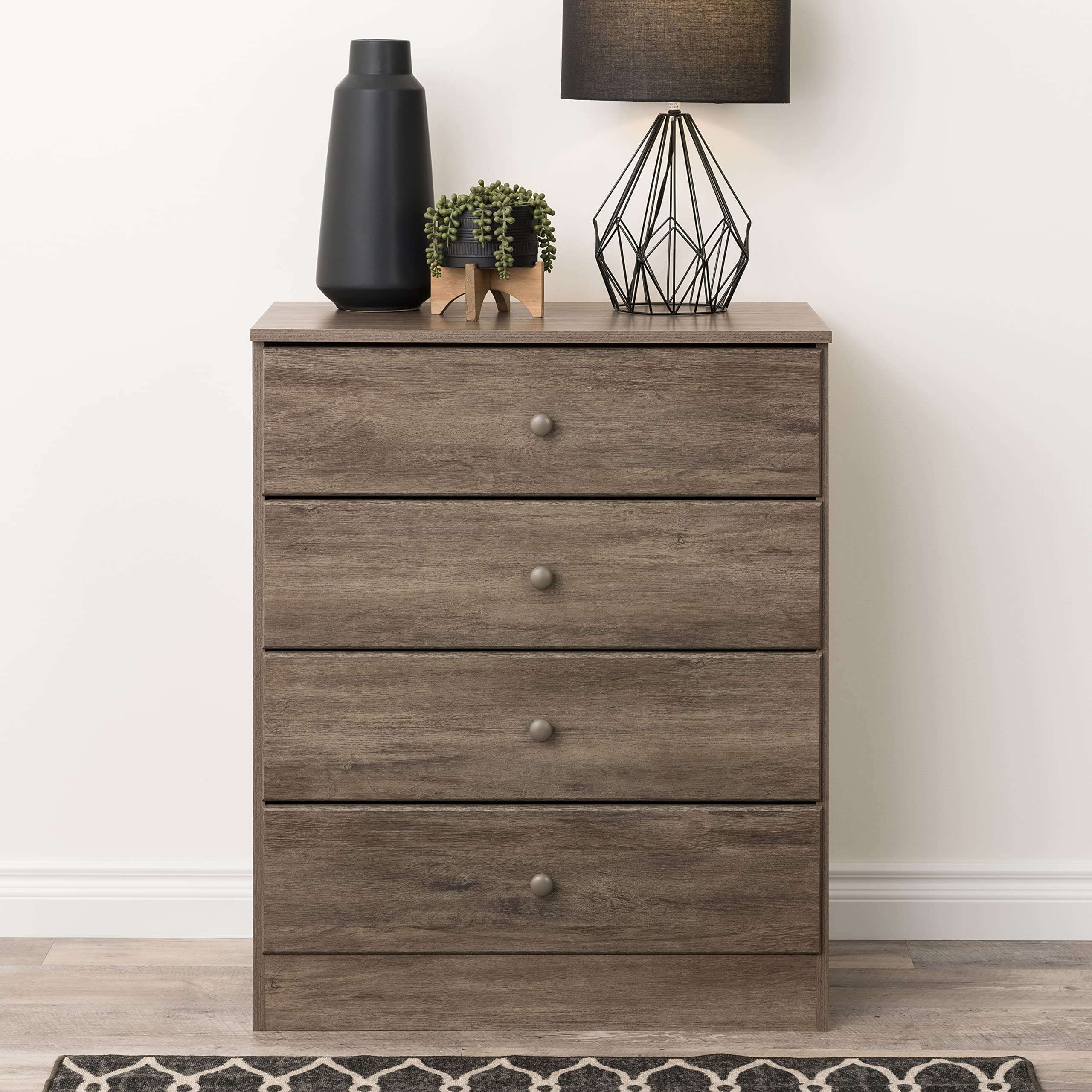 Prepac Astrid 6-Drawer Dresser, Drifted Gray & Astrid 4-Drawer Dresser, Drifted Gray