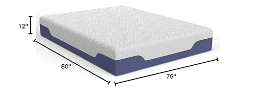 Vibe Supreme Cooling Hybrid Mattress, Innerspring and Gel Memory Foam Mattress, Fiberglass Free, 12-Inch Bed in a Box, King