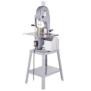 Commercial Electric Meat Bandsaw, 1500W Stainless Steel Vertical Bone Sawing Machine, Workbeach 19.3" x 15", 0.16-7.9 Inch Cutting Thickness, Frozen Meat Cutter with 6 Blades for Rib Pork Beef