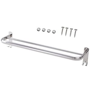 towel rail bar, 304 stainless steel double towel holder, 40cm/16inches wall mounted polished bath towel rack for bathroom and kitchen, silver (size : 60cm)