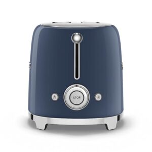 SMEG 2 Slice Toaster with 6 Presets and Defrost Function and Removable Crumb Tray (Navy)