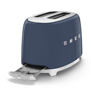 SMEG 2 Slice Toaster with 6 Presets and Defrost Function and Removable Crumb Tray (Navy)