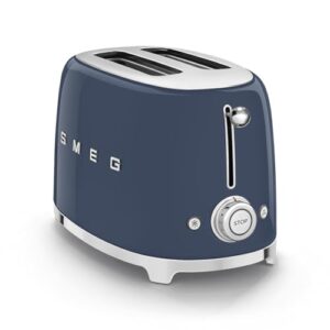 SMEG 2 Slice Toaster with 6 Presets and Defrost Function and Removable Crumb Tray (Navy)