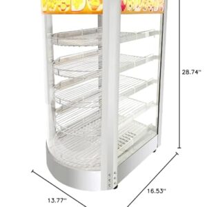 Countertop 14" Food Warmer Display Case 5 Shelf Hot Warming Showcase with Back Sliding Door,Silver (5 Tiers)