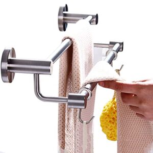 bath double towel rails bathroom towel holder bar wall mounted stainless steel towel rack hanger with hooks dual towel rod shelf in kitchen (size : 30cm)