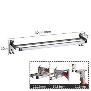 Towel Rail Bar, 304 Stainless Steel Double Towel Holder, 40cm/16Inches Wall Mounted Polished Bath Towel Rack for Bathroom and Kitchen, Silver (Size : 60cm)