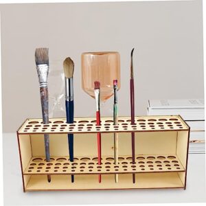 Display Holes Wood Organizers Storage Supply Home Marker Rack Model Painting Wall for Painters Artist Holders Household Rustic Wooden Brush Markers Container Tools