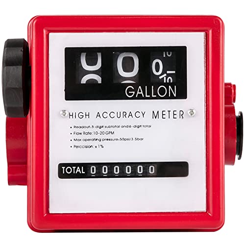 VEVOR Mechanical Fuel Meter 20 GPM Fuel Flow Meter 3-Digital Batch Display Fuel Transfer Meter 1 Inch Diesel Fuel Flow Meter All Fuel Transfer Pumps Gasoline Flow Meter