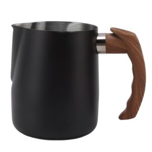 milk frothing cup, stainless steel milk frothing cup with inner scale and dripless spout for coffee art (600ml)