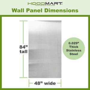 HOODMART 48” x 84” Metal Wall Panels, Set of 2 - High Quality Stainless Steel Sheet with Seam & End Caps, Back Splash Guard for Food Trucks, Restaurants, and Trailers