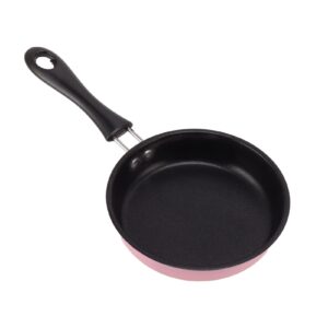 mini nonstick frying pan, 4.7in mini frying pan stainless steel omelette pan round egg pan small pan for cooking small frying pan single serve frying pan skillet for eggs pancakes(pink)