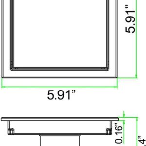 ARAUSK Shower Drain, 6 Inch Square Shower Floor Drain with Flange Reversible 2-in-1 Cover Tile Insert Grate Removable SUS 304 Stainless Steel Bathtub Drain Hair Catcher/Bathtub Protector for Bath