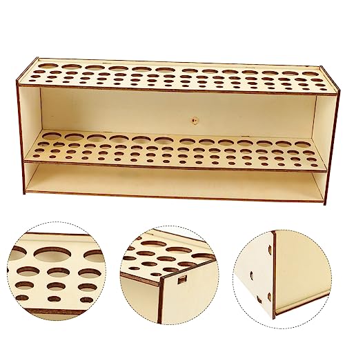 Display Holes Wood Organizers Storage Supply Home Marker Rack Model Painting Wall for Painters Artist Holders Household Rustic Wooden Brush Markers Container Tools