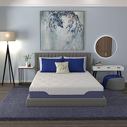 Vibe Supreme Cooling Hybrid Mattress, Innerspring and Gel Memory Foam Mattress, Fiberglass Free, 12-Inch Bed in a Box, King