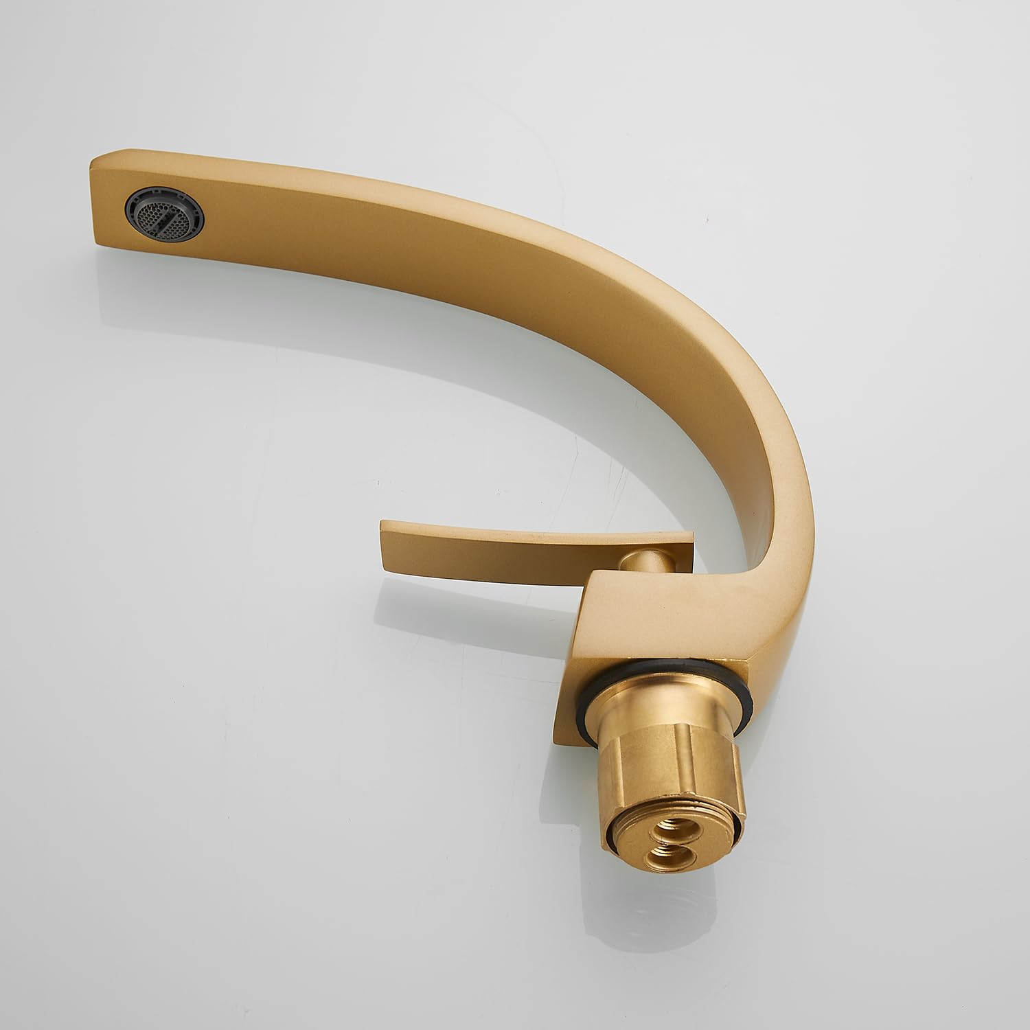 Elevate Your Bath with Sleek Brushed Gold Single Handle Water Faucet for Sink. Ideal for Vanity, Lavatory and Beyond