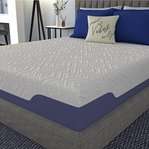 Vibe Supreme Cooling Hybrid Mattress, Innerspring and Gel Memory Foam Mattress, Fiberglass Free, 12-Inch Bed in a Box, King