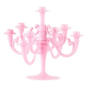 Slant Collections Birthday Candle Holder Candelabra Cake Topper, 5.5" H, Pink