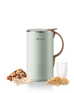 mokkom automatic nut milk maker, 20 oz soy milk maker, homemade almond, oat, coconut, soy, plant-based milk and dairy free beverages, almond milk maker with delay start/boild water/self clean - green